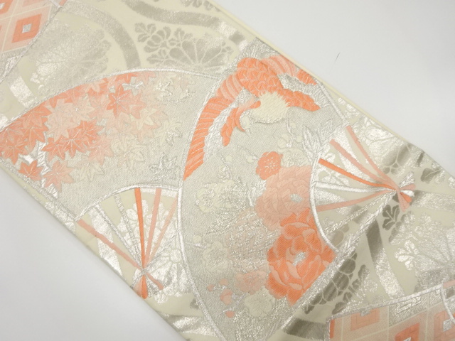 JAPANESE KIMONO / ANTIQUE FUKURO OBI / SILK / WOVEN PHOENIX
